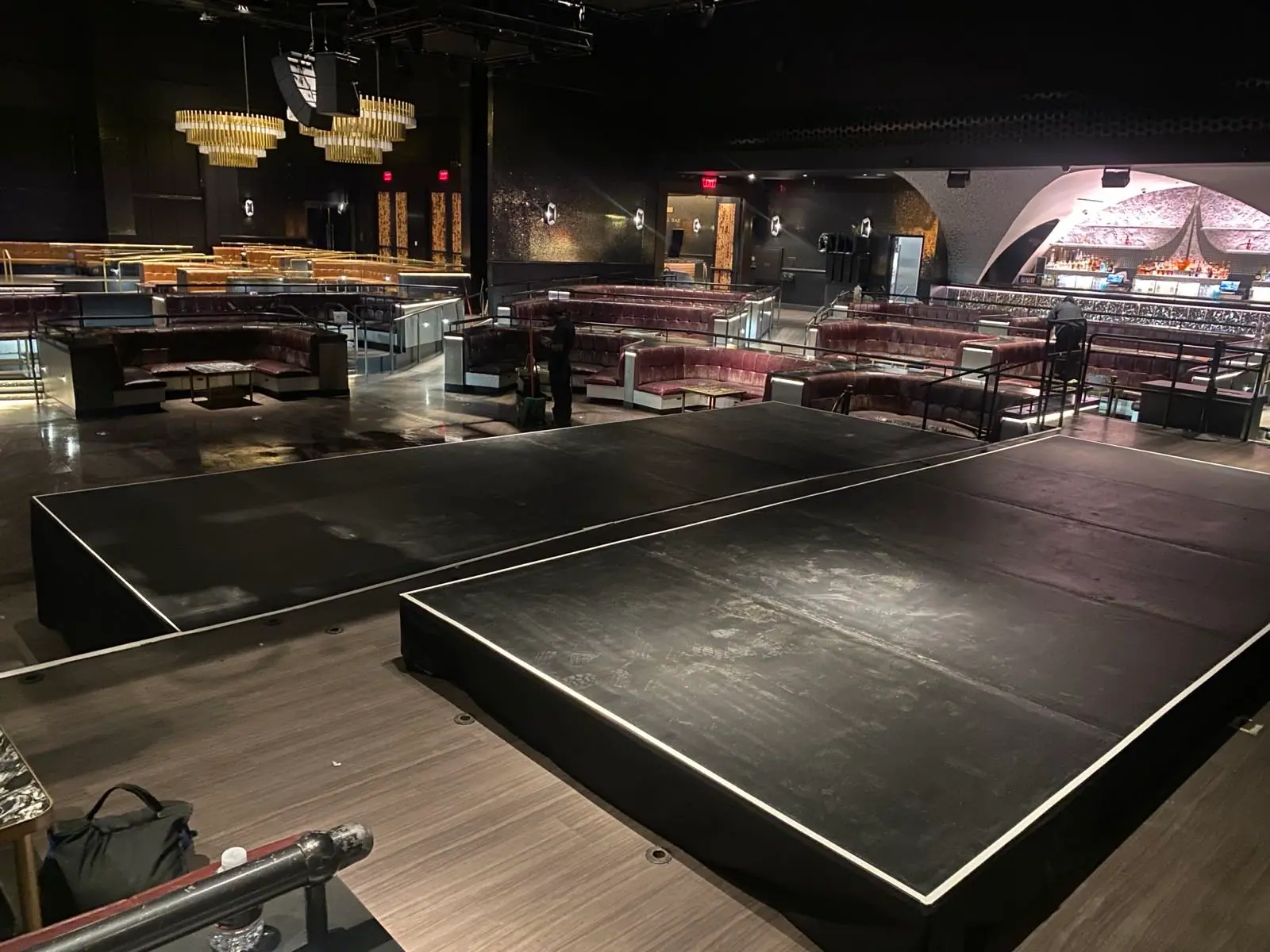 Custom-fabricated specialty stage configuration by Expert Staging Productions