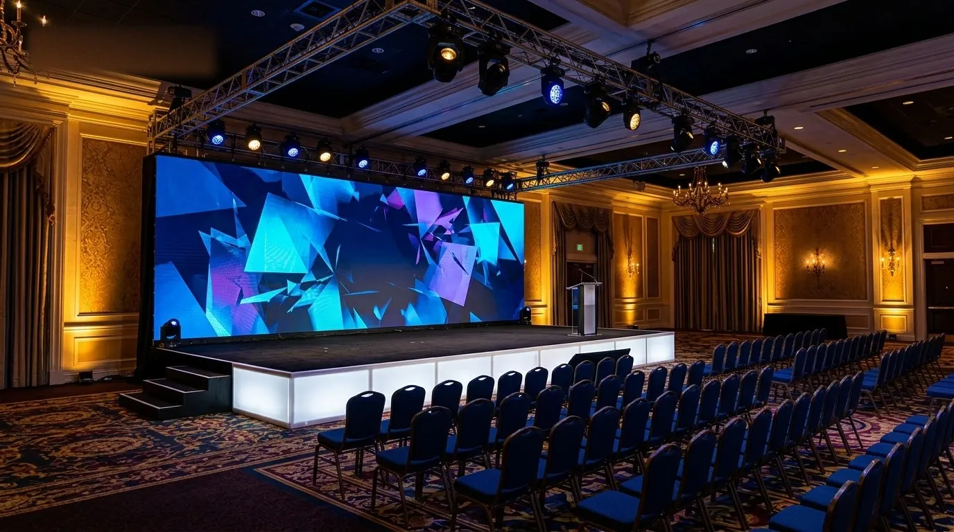 Corporate stage build in Las Vegas: Finished build