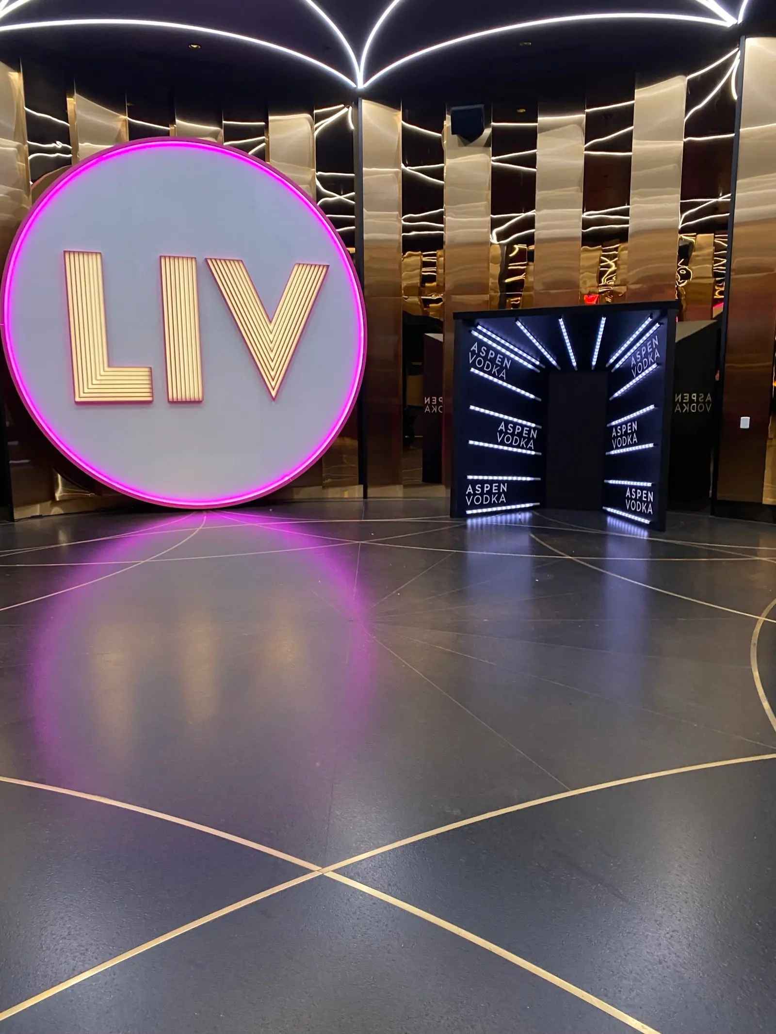 Dimensional 3D logo element built into a custom event backdrop