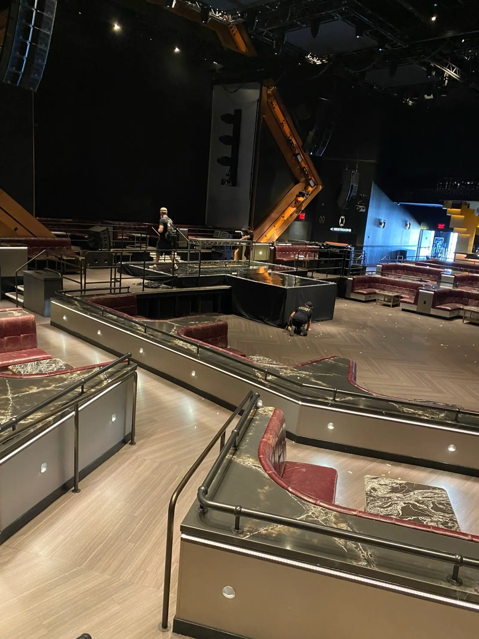 Wide view of stage installation at Las Vegas venue